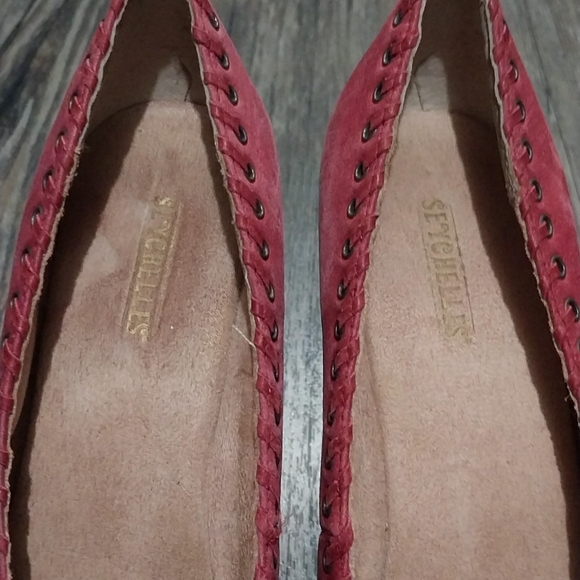 Seychelles Leather Platform Heels Shoes  Womens 8 Peep Toe Wedges - Picture 7 of 10